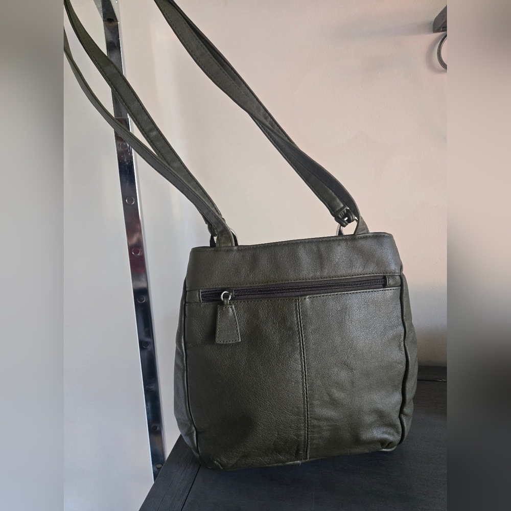 Giani Bernini Forest Green Soft Leather Shoulder Bag